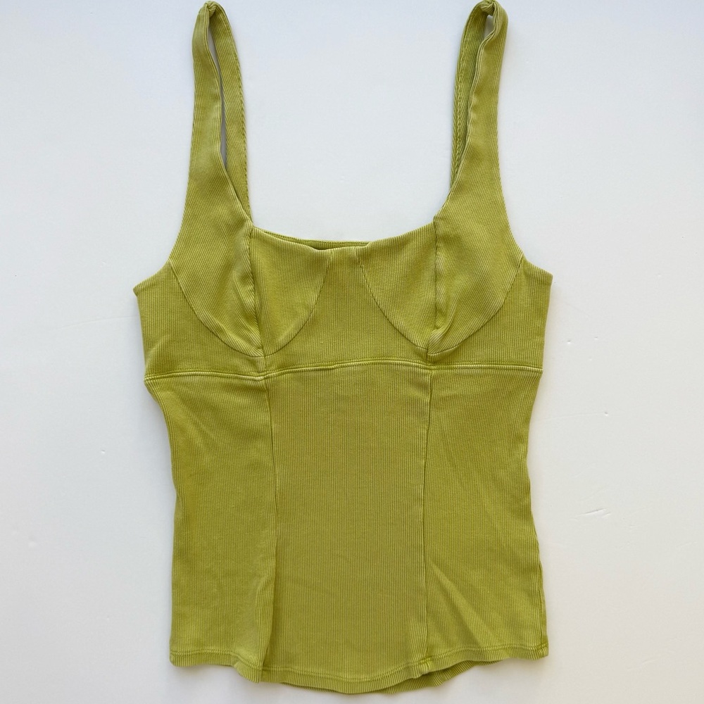 BNWOT- WE THE FREE- vintage washed light green ribbed corset style tank top XL
